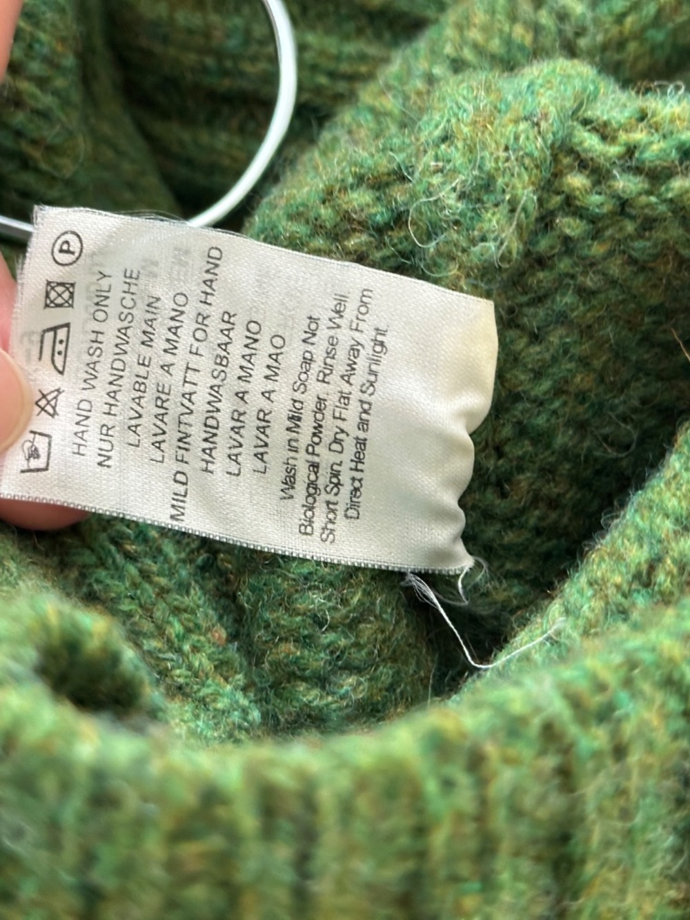 Burberry London Men's Embroidered Logo Green Crewneck Wool Sweater Size L - Picture 7 of 8